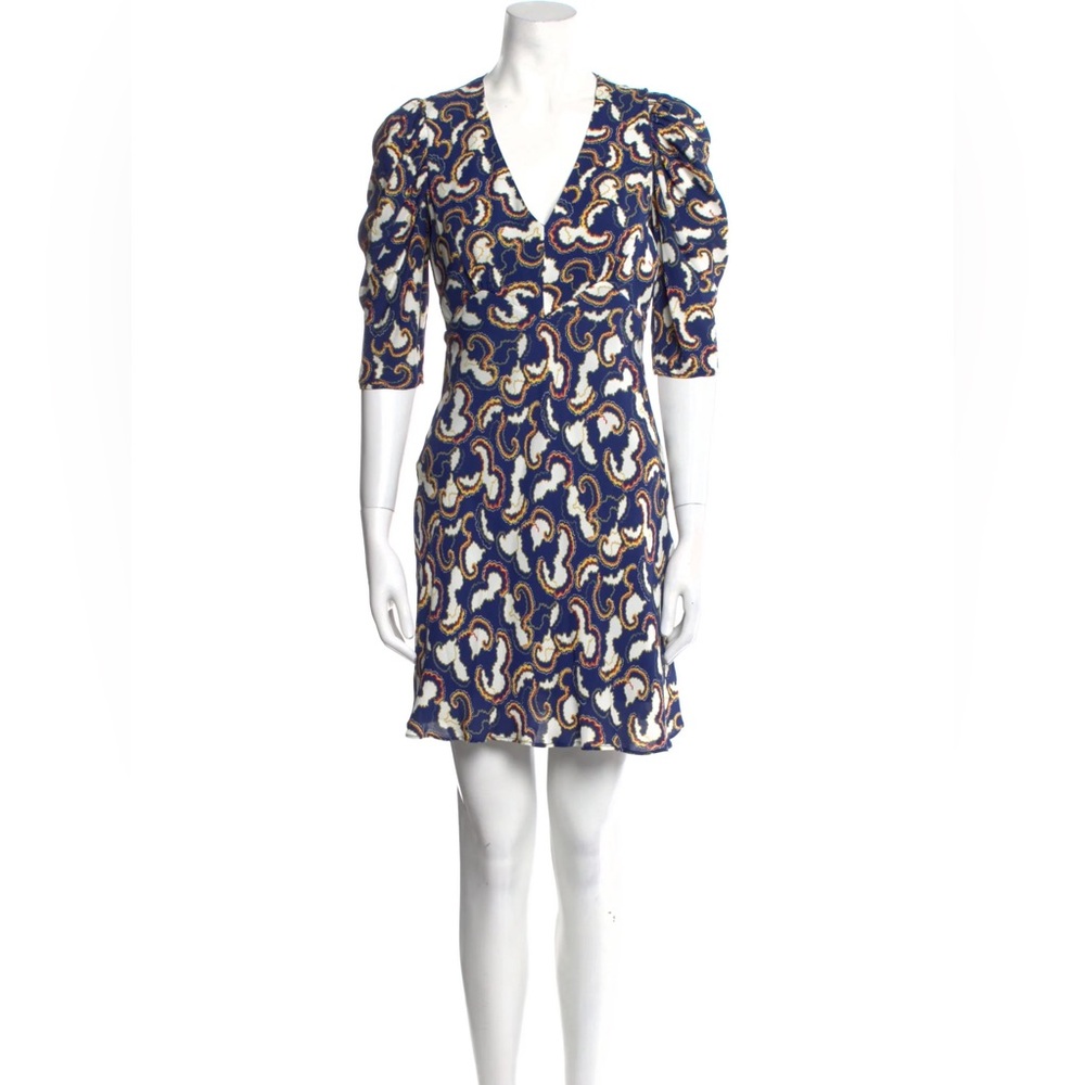 SALONI 6 Mini-Dress COLETTE Navy Daybreak Abstract Paisley MINTSALONI